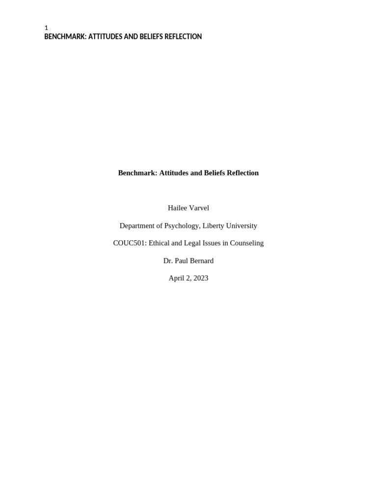 Benchmark Attitudes and Beliefs Reflection | PDF