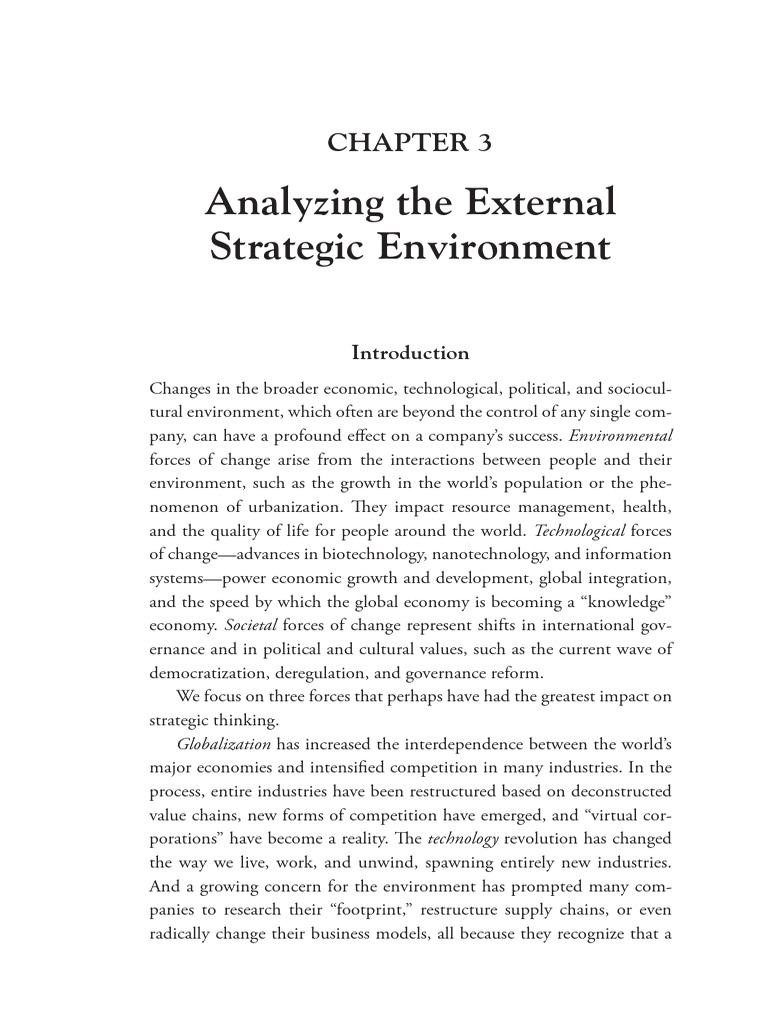 Strategic Management An Executive Perspective - (CHAPTER 3 Analyzing ...