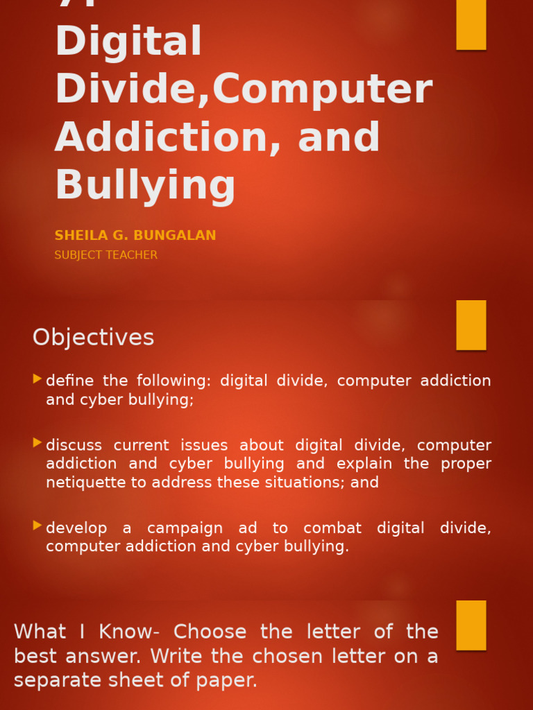 Photo inspiration: Digital Divide Addiction And Bullying Issues Pdf Photo Inspiration