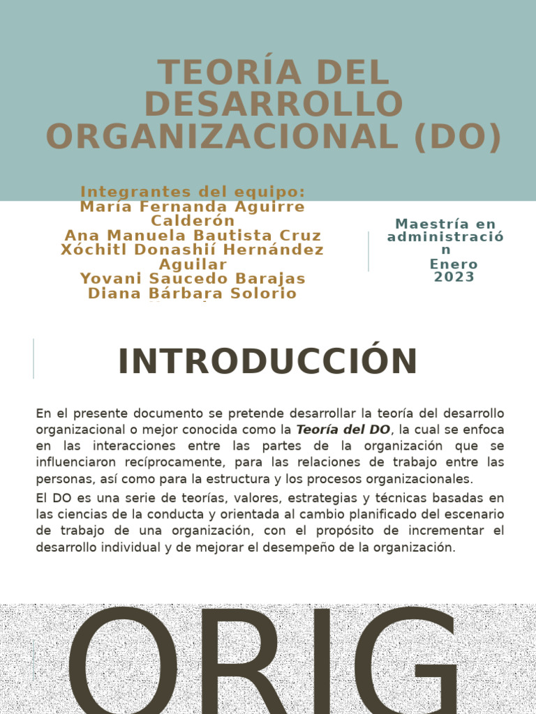 Teoría del Desarrollo Organizacional | PDF | Planificación | Psicología ...