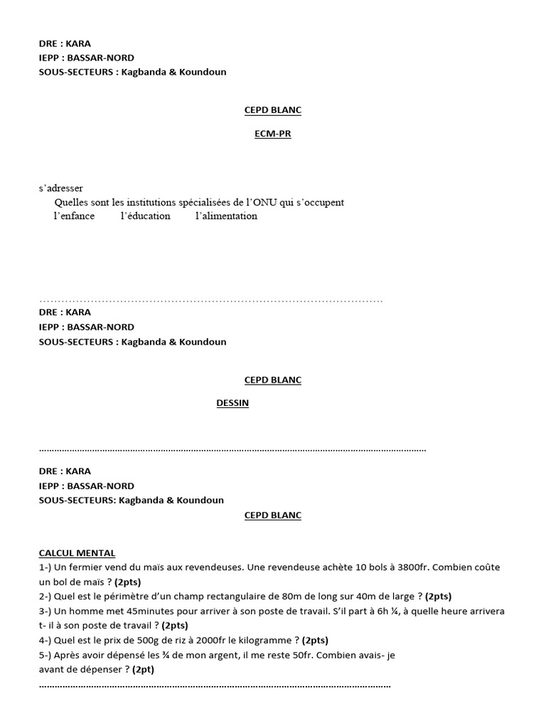 Cepd Blanc Dre Kara | PDF