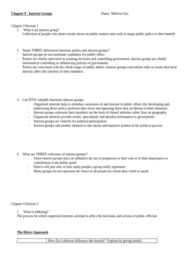 Chapter 9 Worksheet PDF