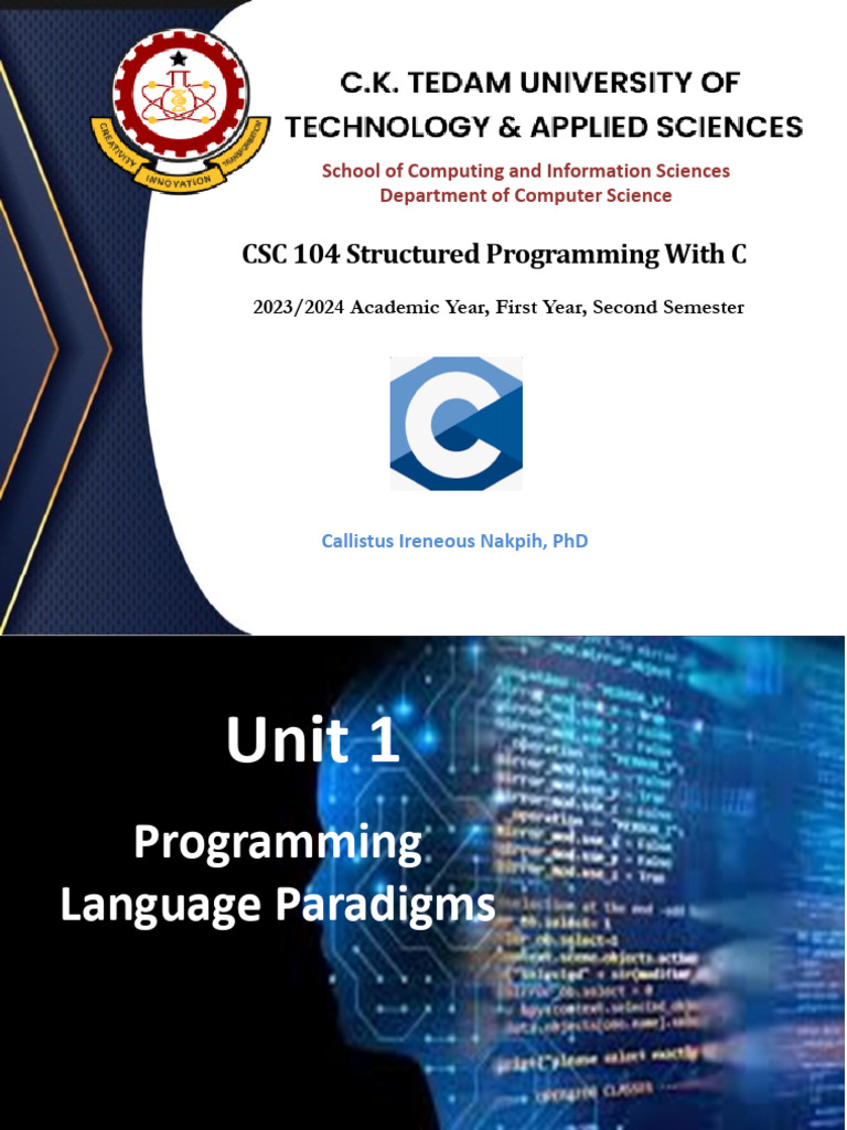 CSC 104 Structured Programming With C | PDF