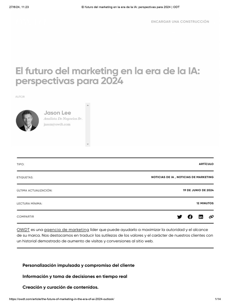 Marketing en 2024: Impacto de la IA | PDF | Inteligencia artificial ...