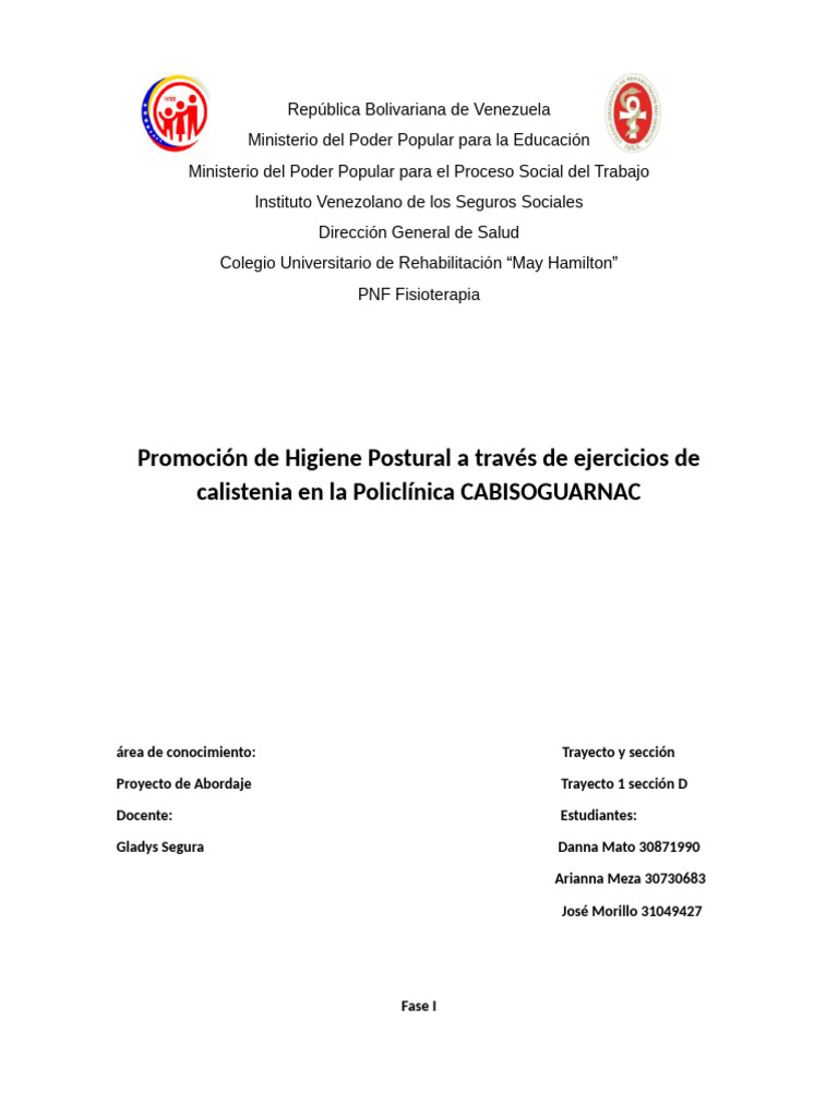 Promoción de Higiene Postural en CABISOGUARNAC | PDF | Dolor lumbar ...