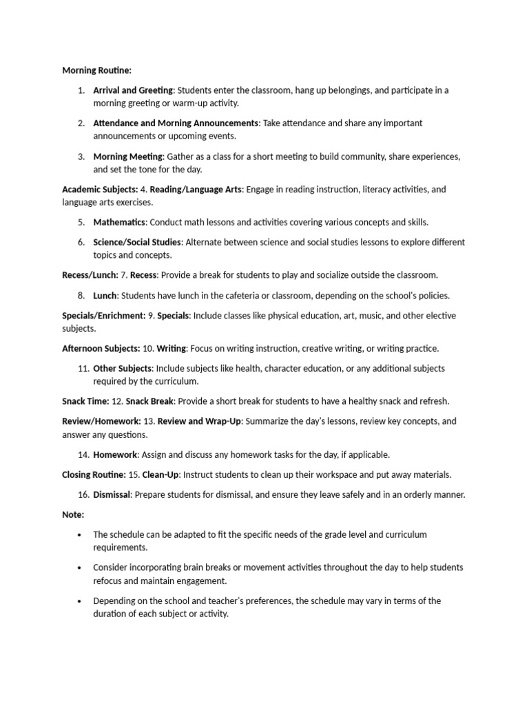 Morning Routine | PDF