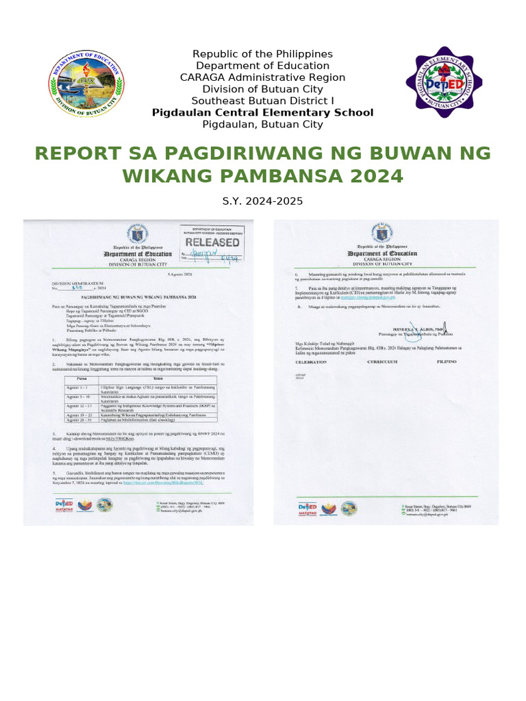 PCES-Filipino NArrative Report | PDF