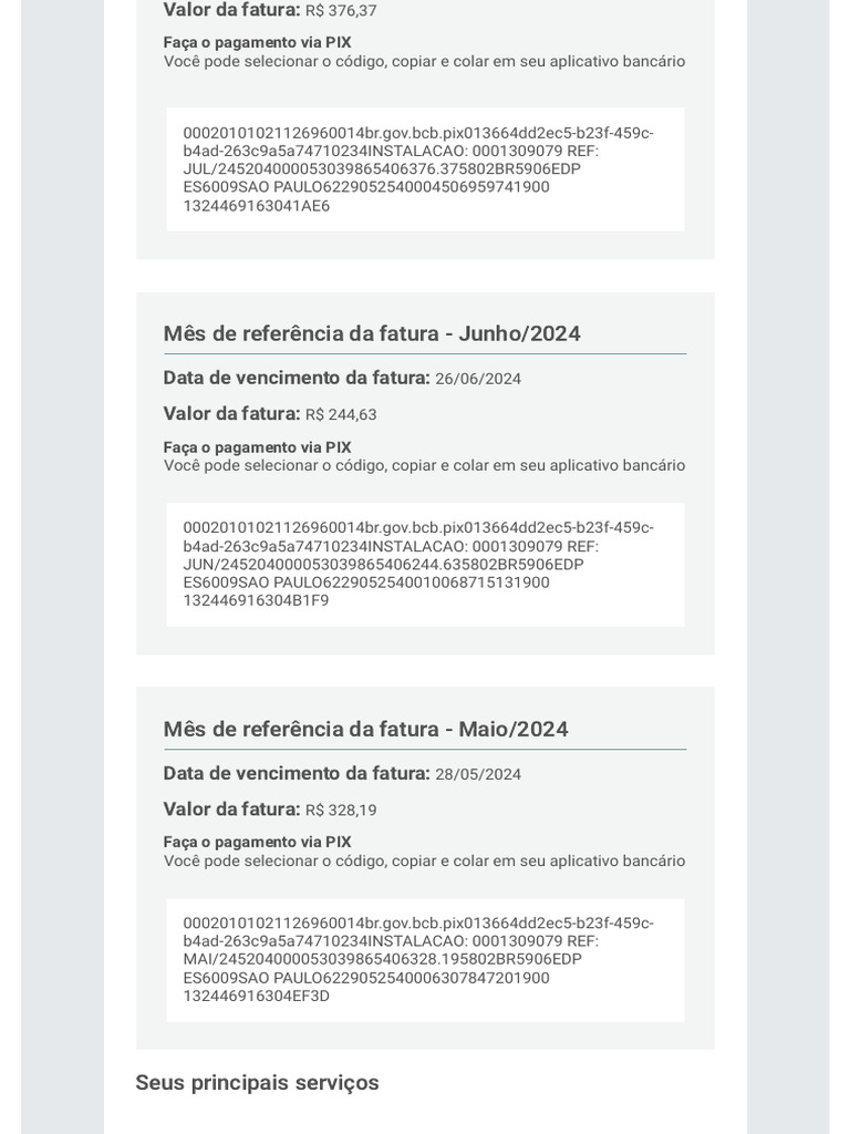 Mês de Referência Da Fatura - Junho/2024: Faça o Pagamento Via PIX | PDF