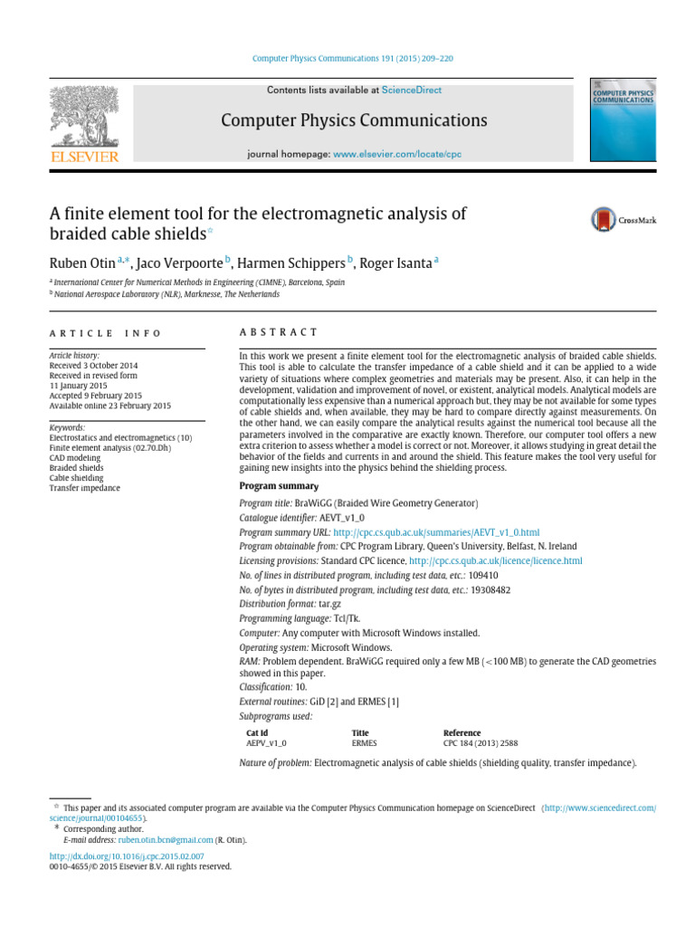 A Finite Element Tool For The Electromagnetic Analysis | PDF
