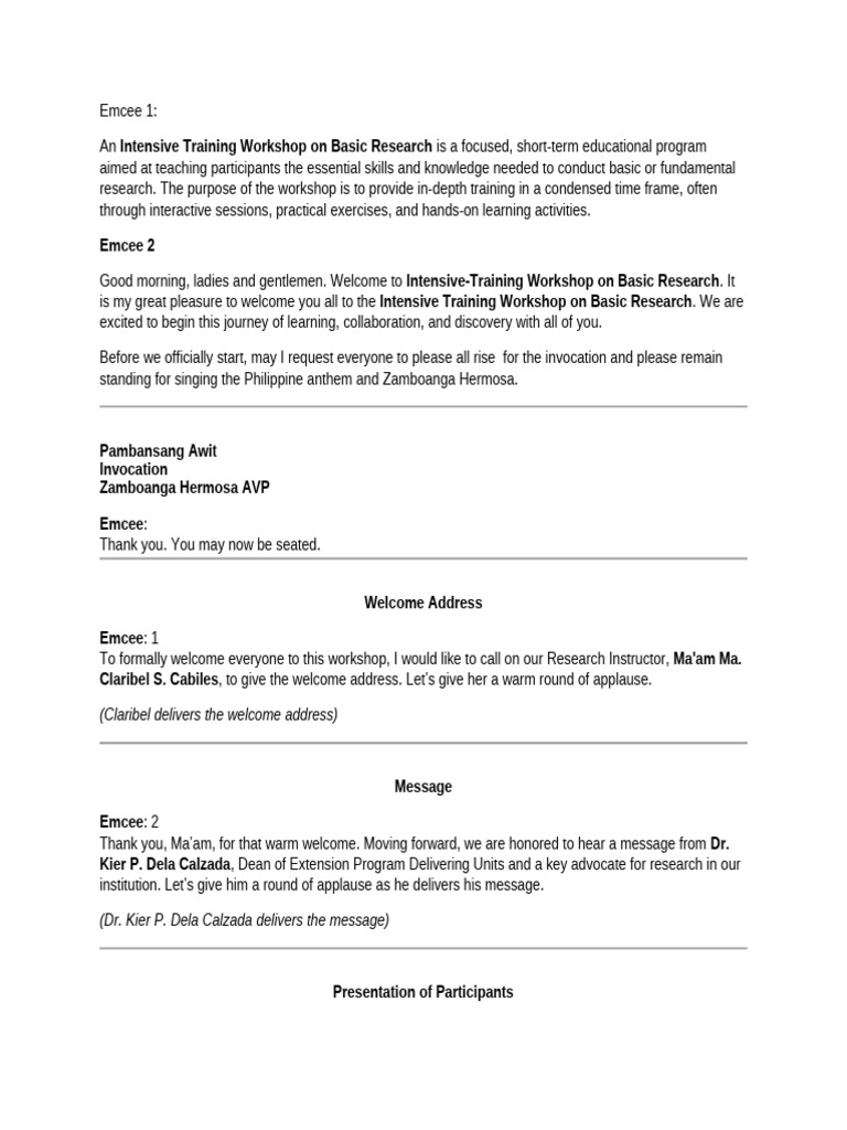 Training-workshop script | PDF