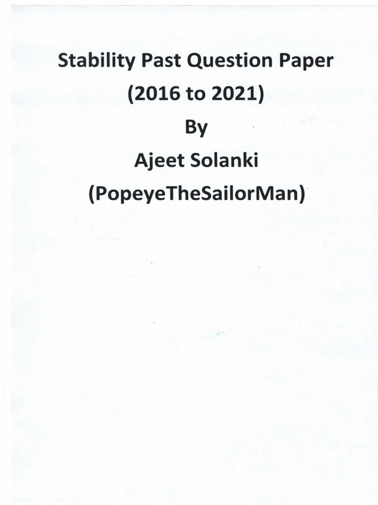Stability Old Paper Solution | PDF