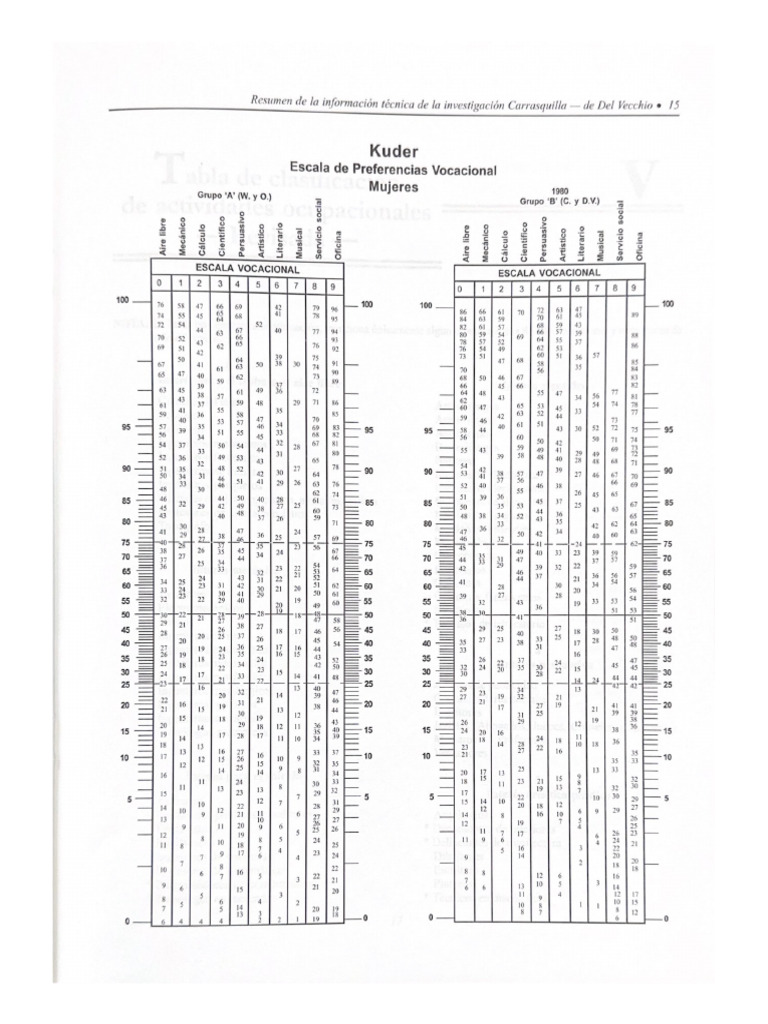 FOLLETO DE INSTRUCCIONES KUDER VOCACIONAL KV pt.2 | PDF