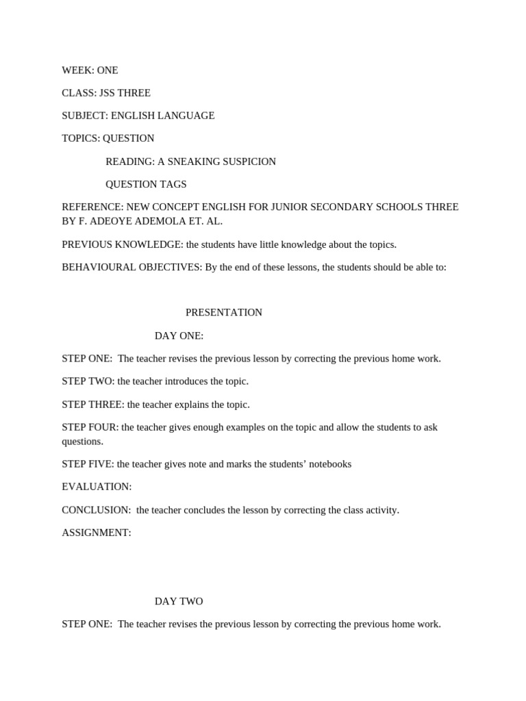 Jss 3 First Term Note | PDF