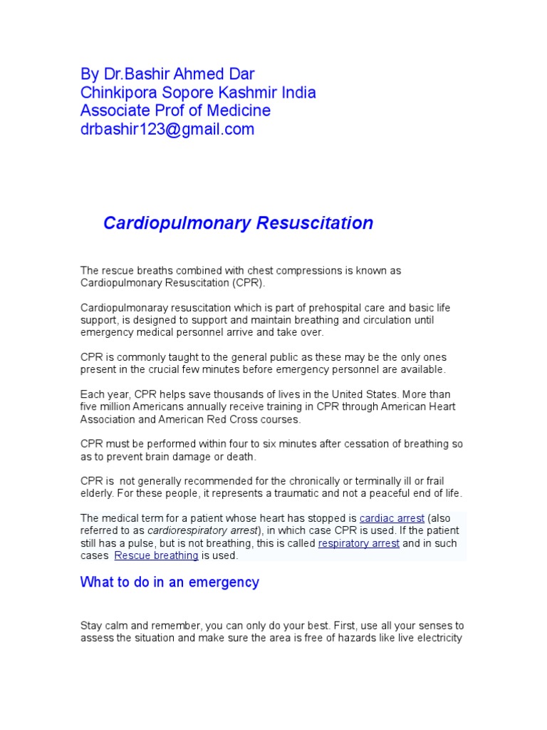 Essential CPR Techniques and Guidelines | PDF | Cardiopulmonary ...