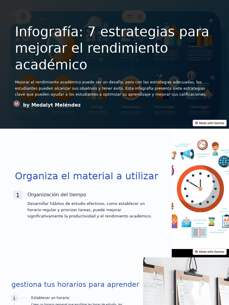 Infografia 7 Estrategias para Mejorar El Rendimiento Academico | PDF