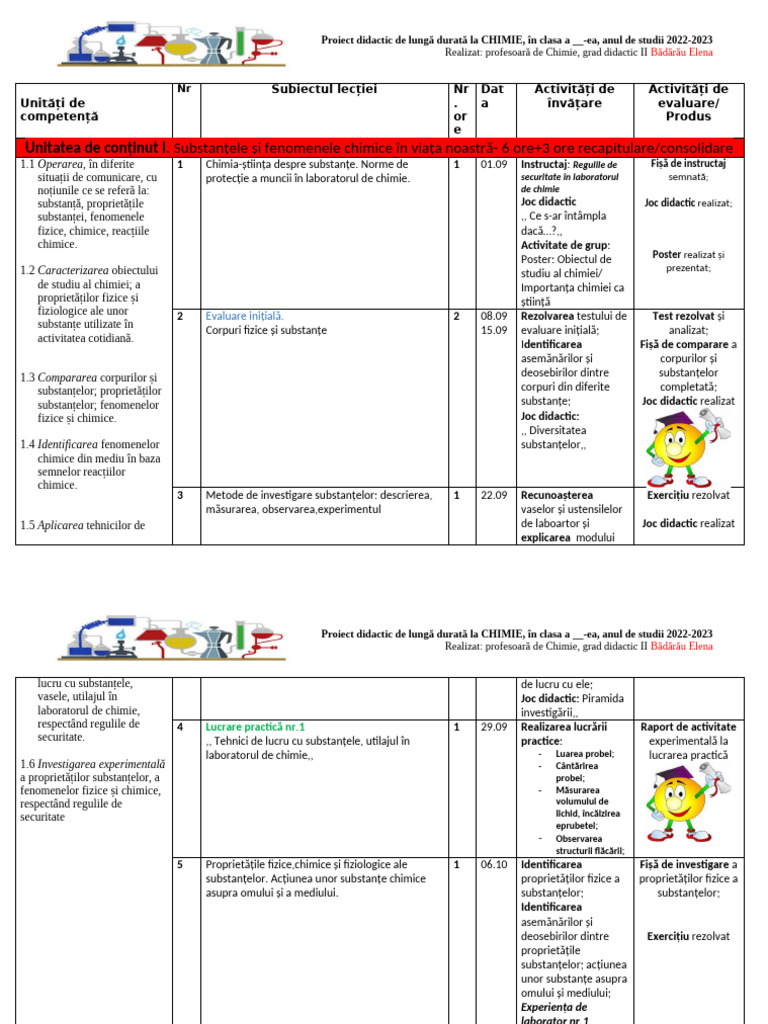 chimie clasa 7