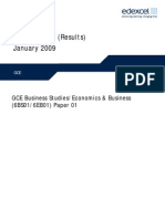 Mark Scheme (Results) January 2009: GCE Business Studies/Economics & Business (6BS01/6EB01) Paper 01