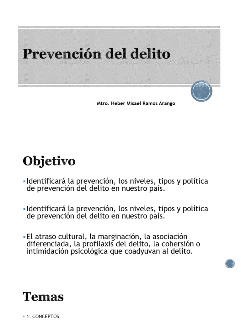 Conceptos Sobre La Prevención Del Delito PDF | PDF