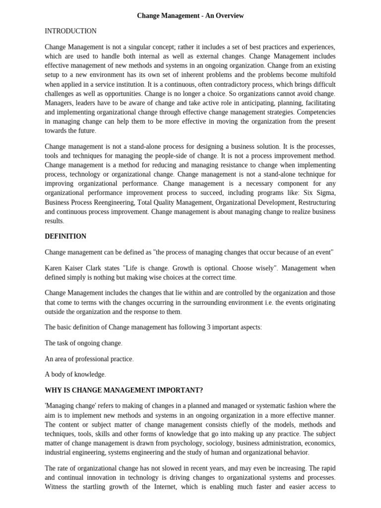 Change Management | PDF