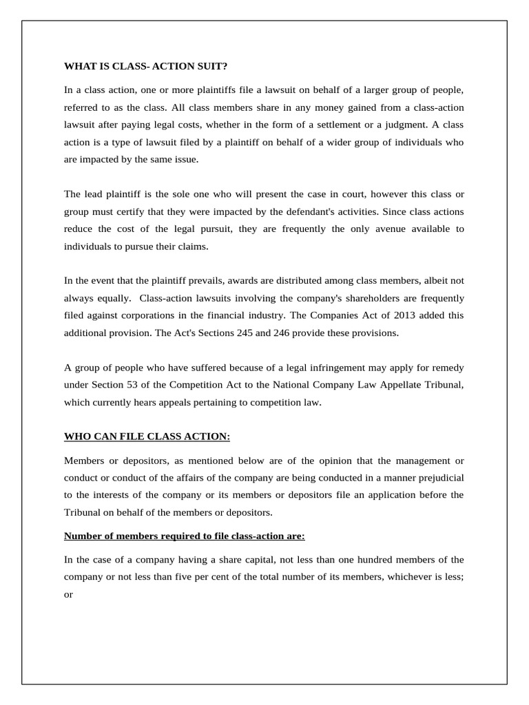 Class Action | PDF