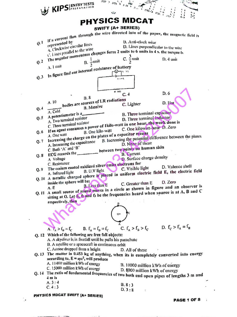 SWIFT Phy KIPS 2024 + Key | PDF