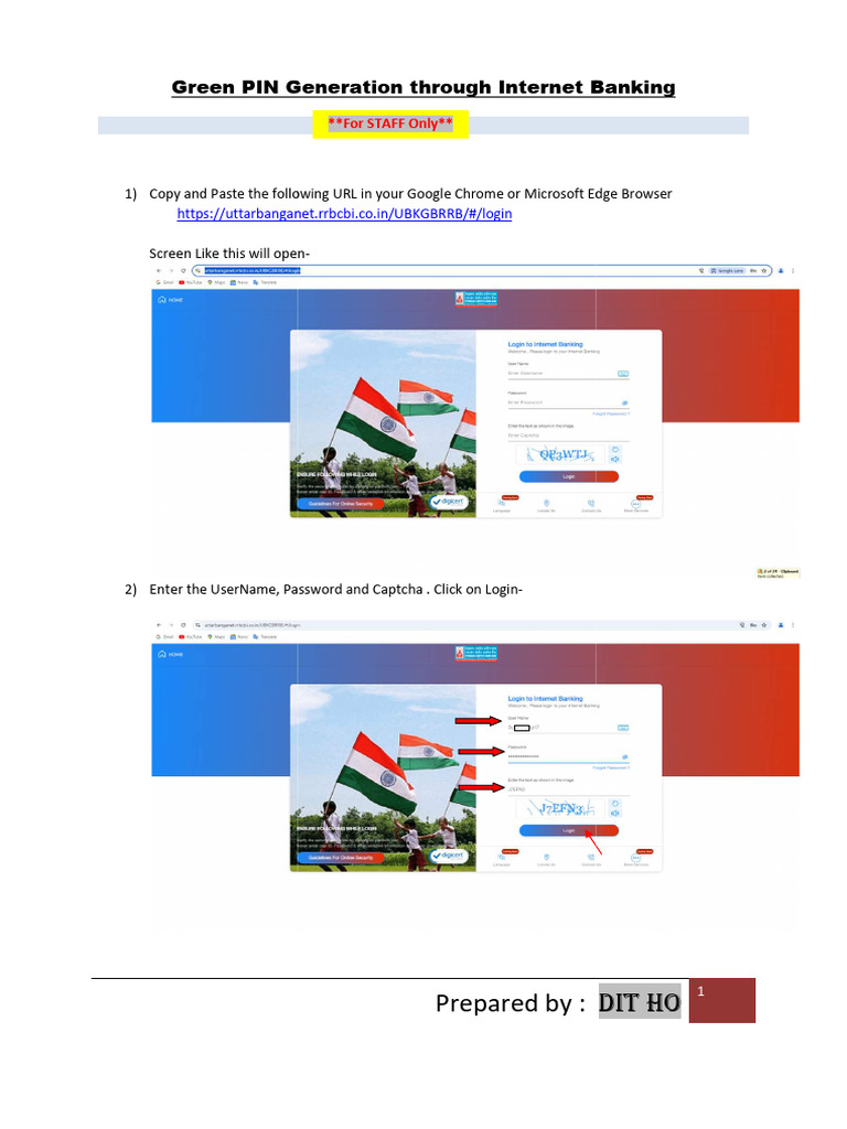 Green pin generation through internet banking pdf