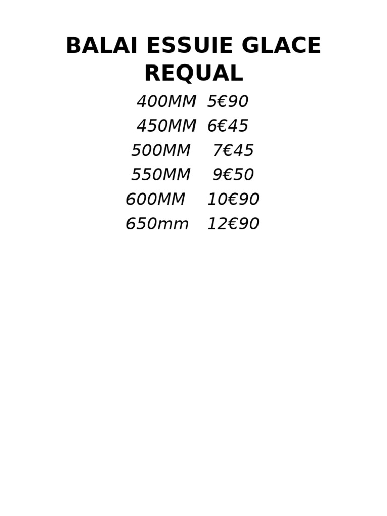 Balai Essuie Glace Requal | PDF