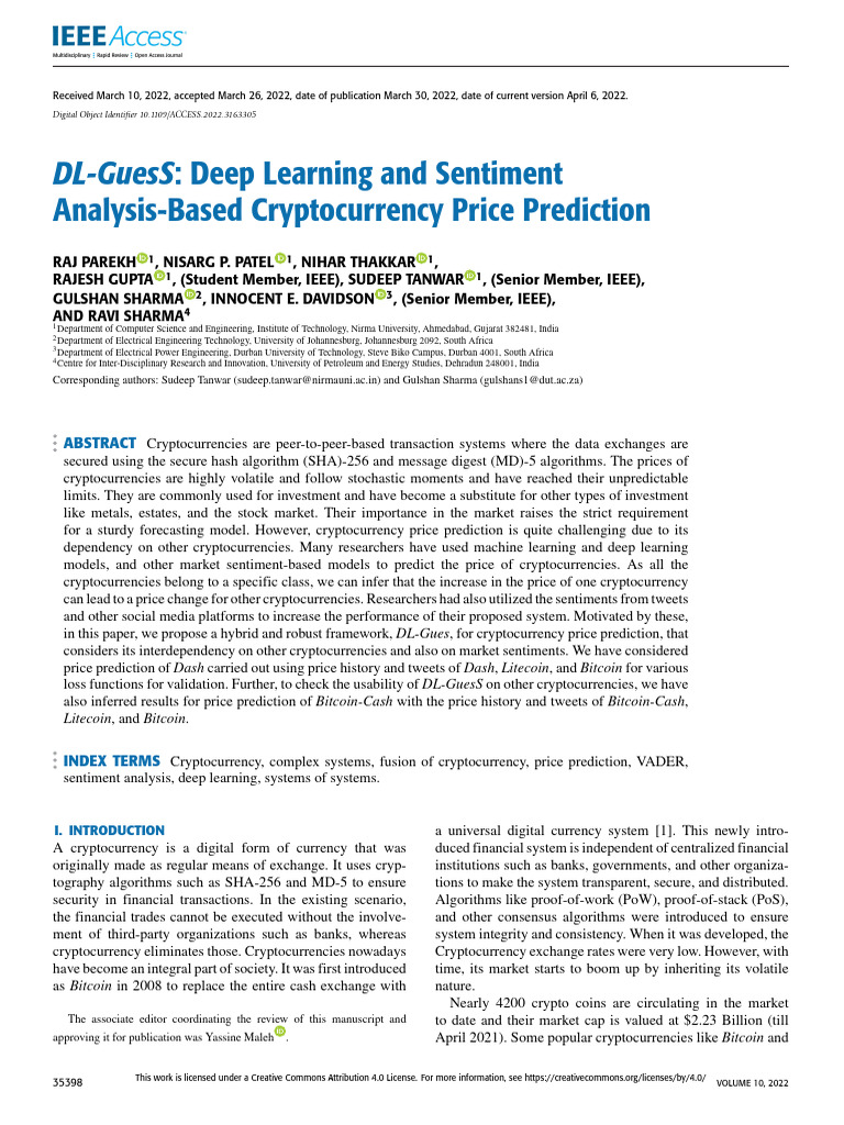 DL-GuesS Deep Learning and Sentiment Analysis-Based Cryptocurrency ...
