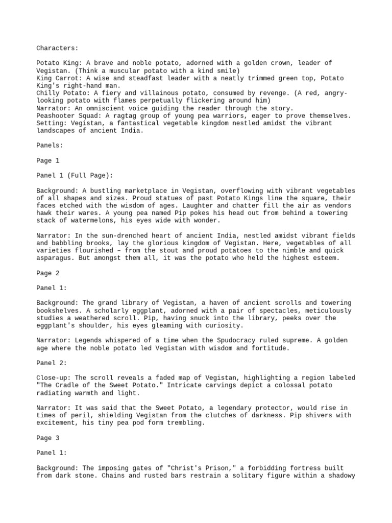 Potato Man Script 101 | PDF