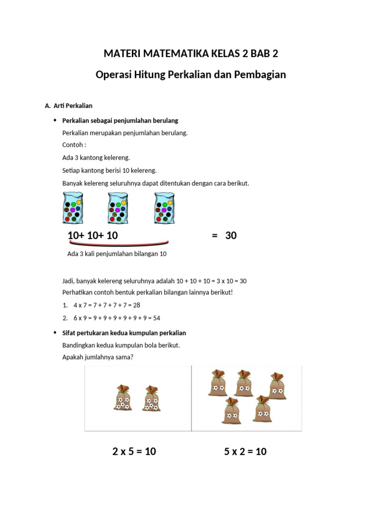 Materi Matematika Kelas 2 Bab 2 | PDF