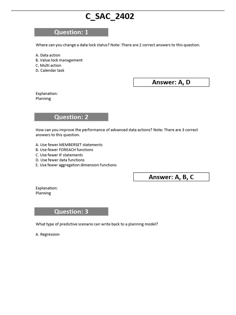 C - SAC - 2402: Answer: A, D | PDF