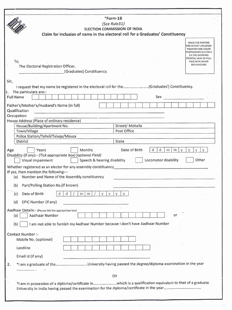 Form 18 E | PDF