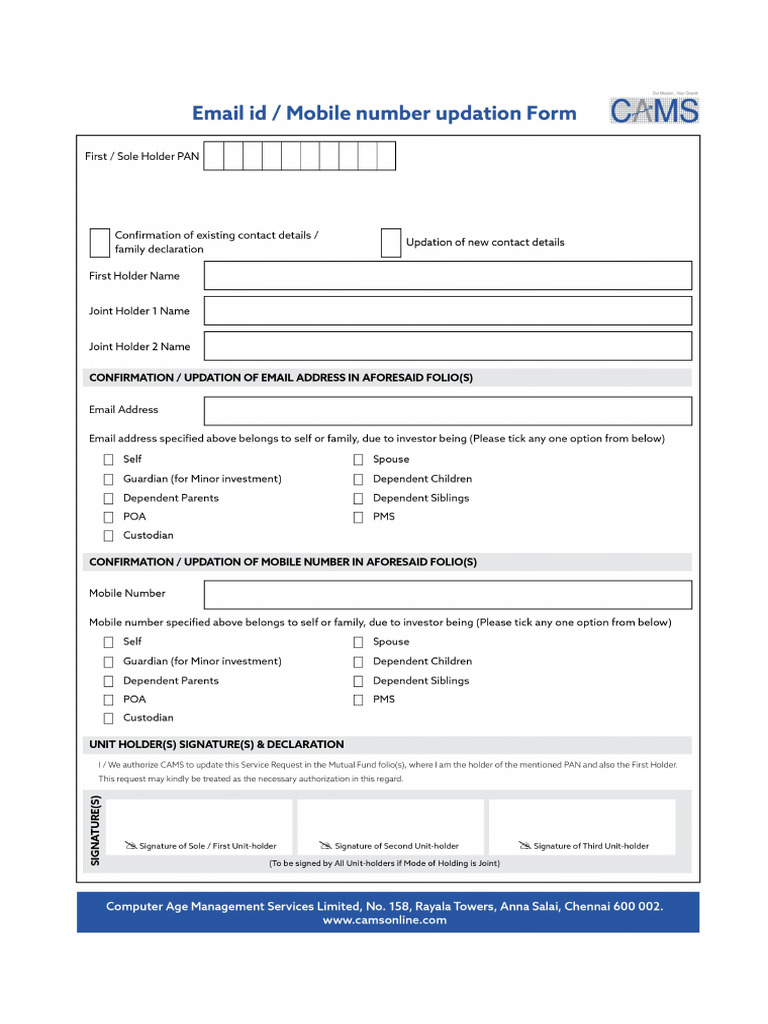 Cams Form