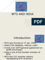 Wto and India: Presented By:-Abhishek Bansal Chandni Chandok Anshum Garg Gaurav Jain