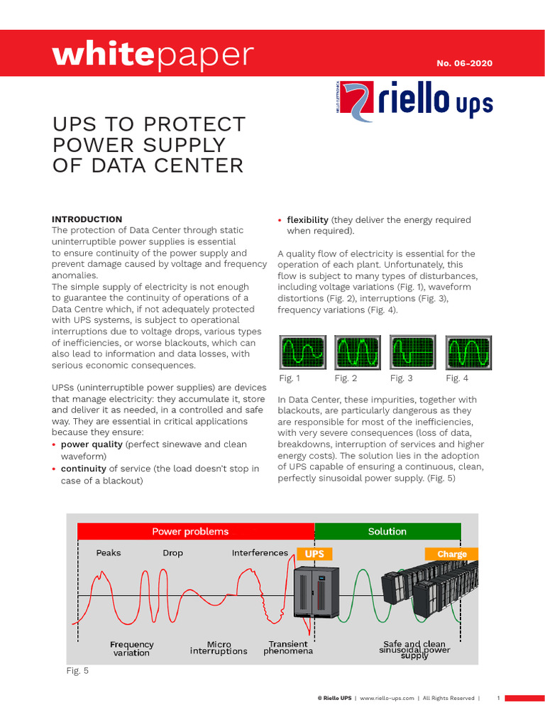 Ups To Protect Power Supply Of Data Center Pdf