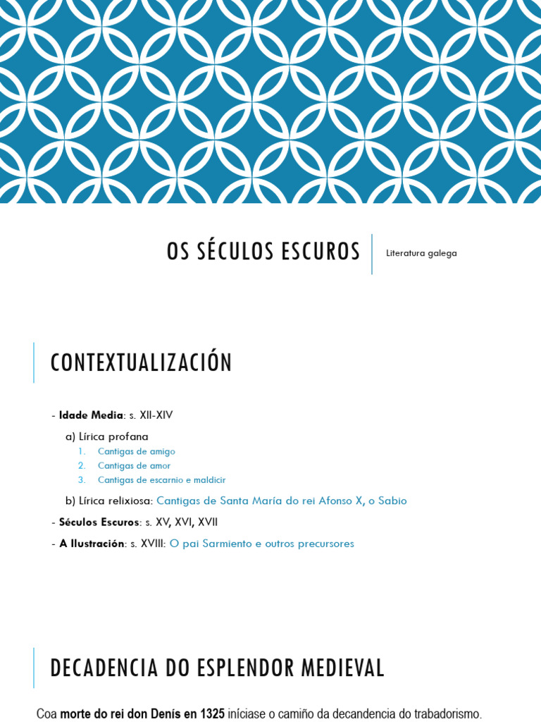Séculos Escuros da Literatura Galega | PDF