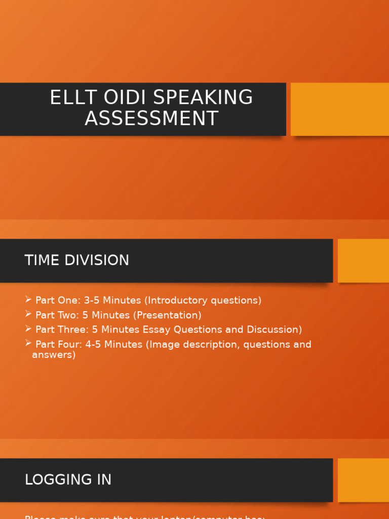 Ellt Oidi Speaking Assessment | PDF