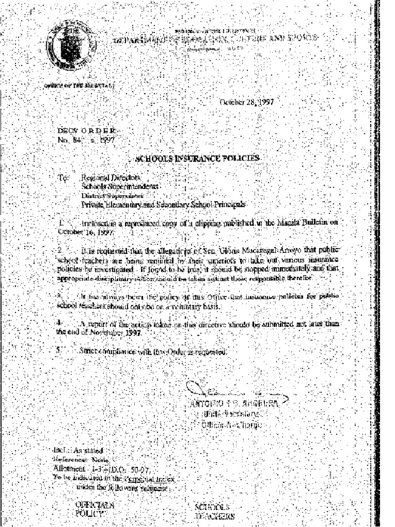 DO - s1997 - 84 (School Insurance Policies Basis) | PDF