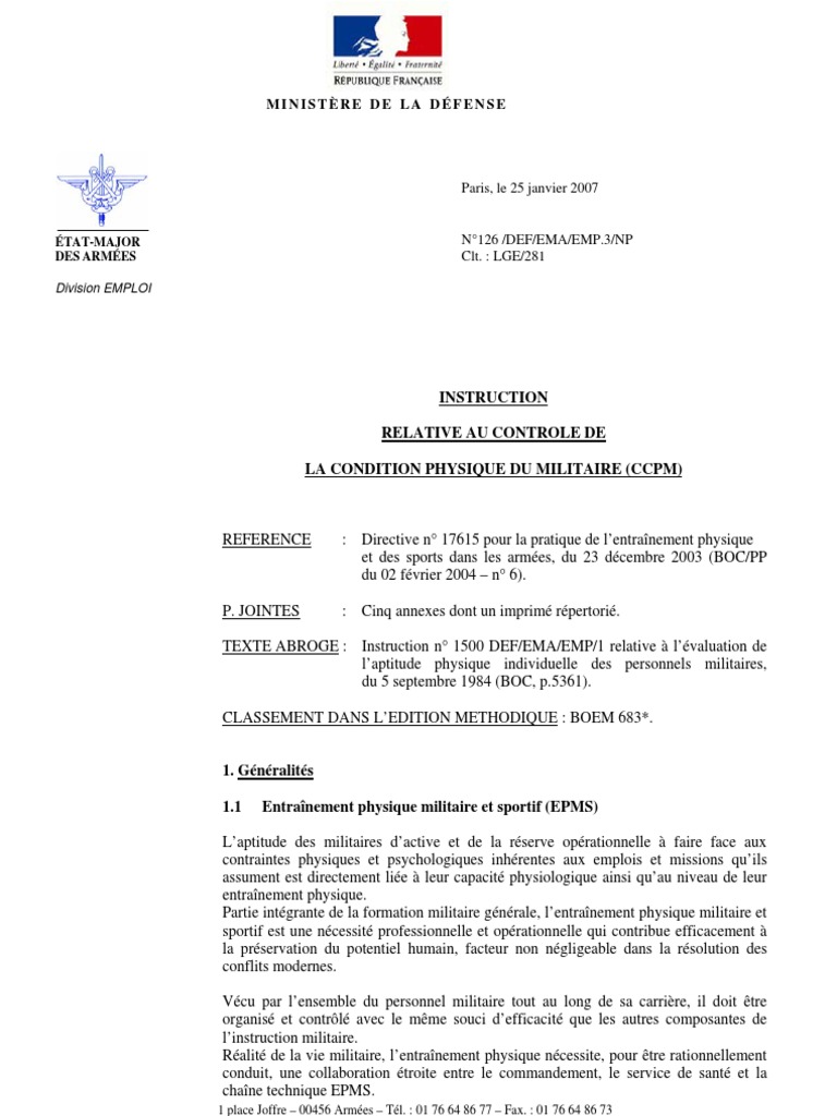 Nouveau Barème Ccpm 2020 Armée De Terre Test Physiques Militaires | PDF | Nage (Sport) | Nage chez les humains