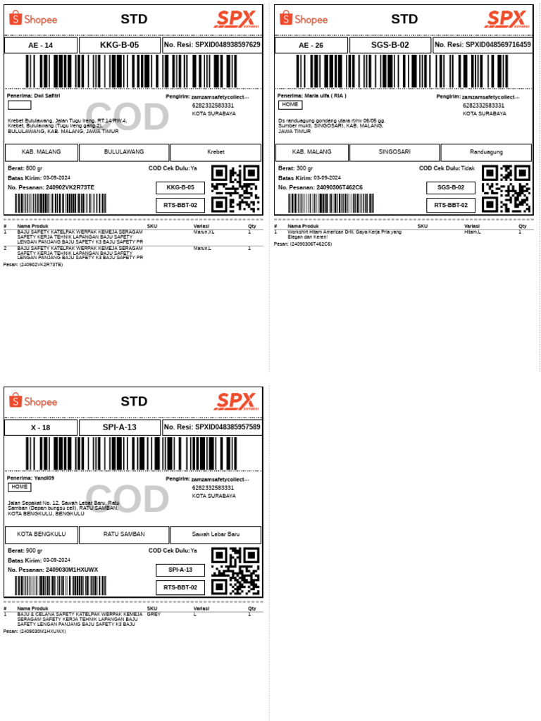 Label Pengiriman - Reguler-3 - 50 | PDF