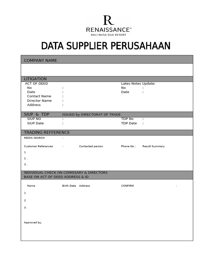 Form Data Supplier | PDF