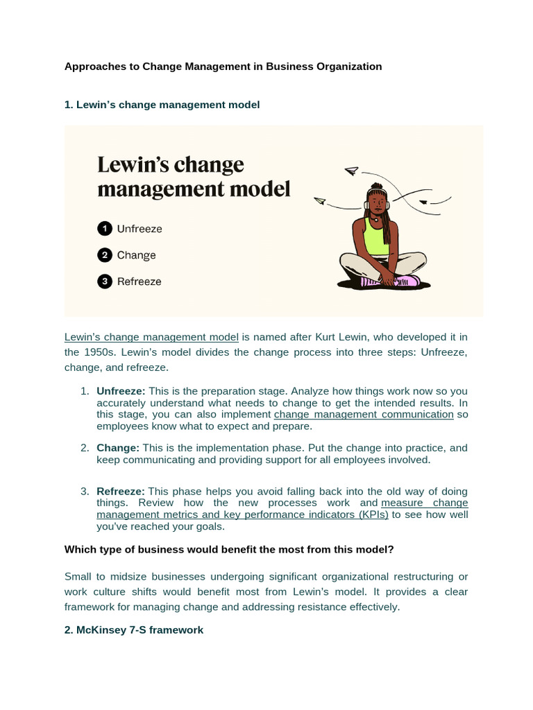 Approaches To Change Management in Business Organization | PDF