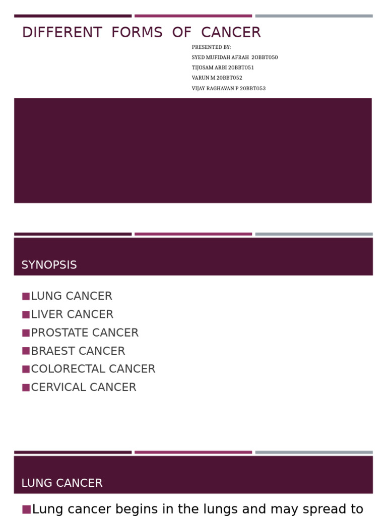 Different Forms of Cancer | PDF