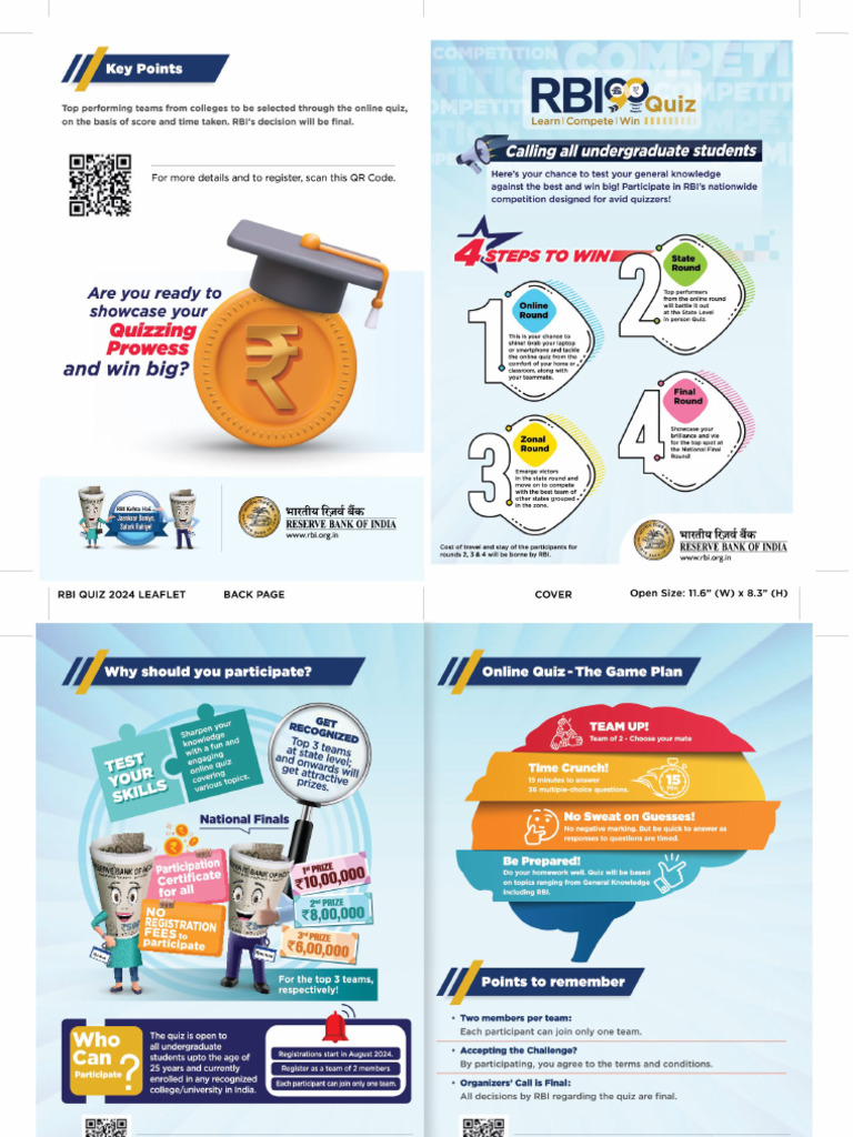 Rbi Quiz 2024 Leaflet Cover - English | PDF