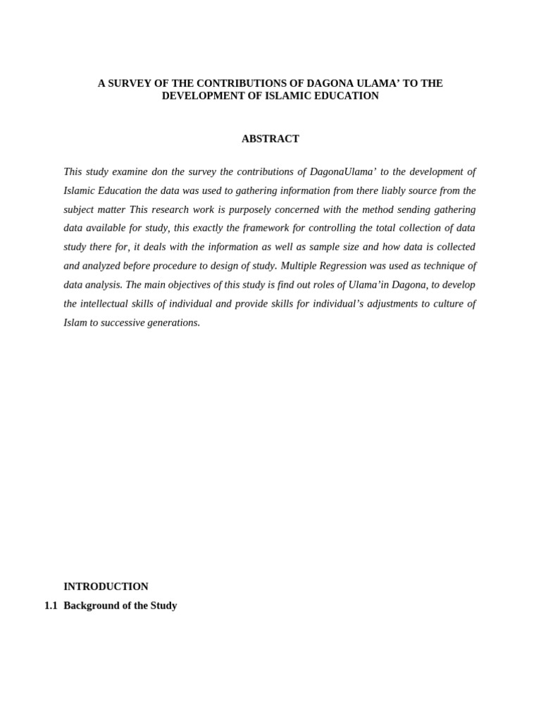 A Survey of The Contributions of Dagona Ulama 2 | PDF