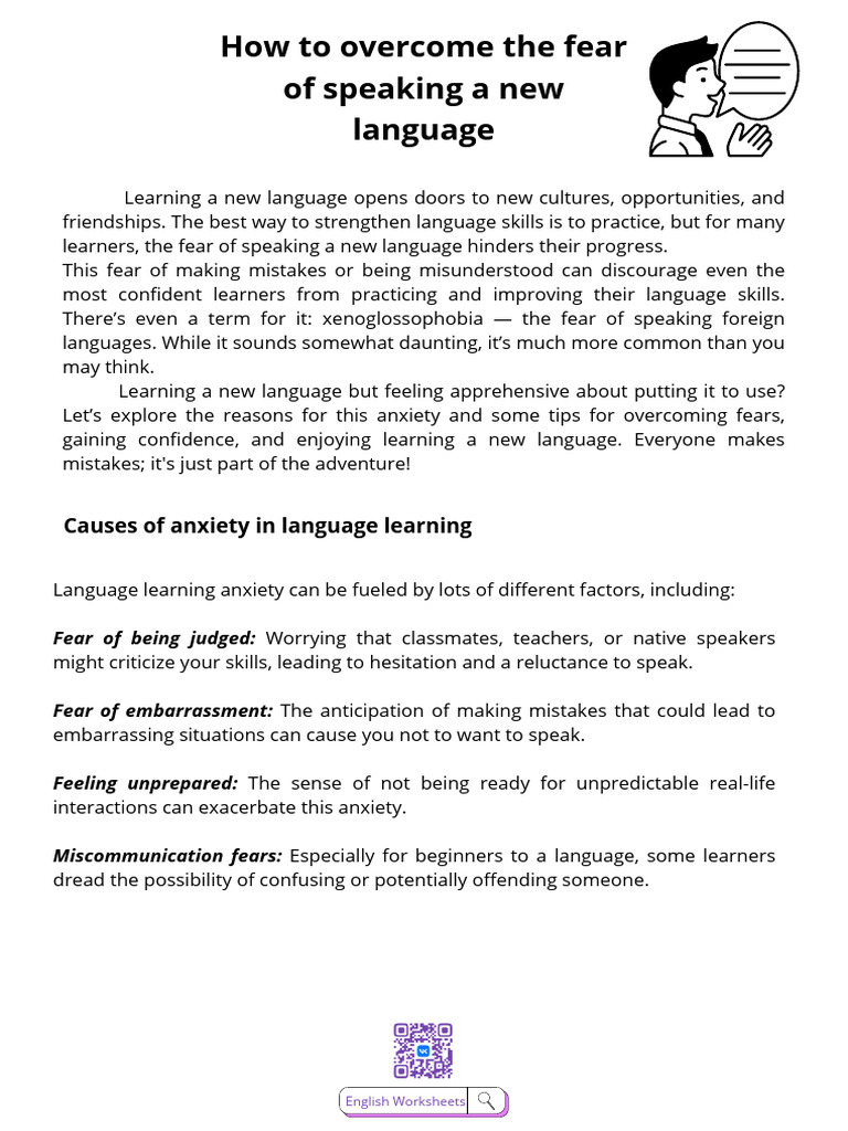 How To Overcome The Fear of Speaking A New Language PDF | PDF