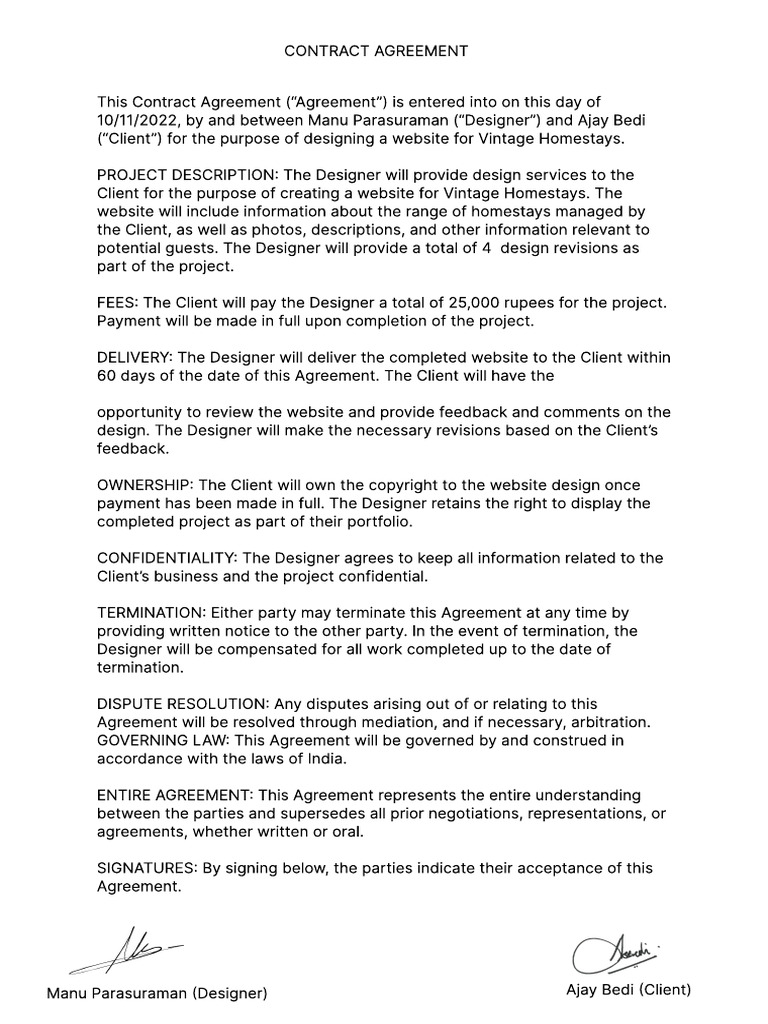 Vintage Homestays Agreement | PDF
