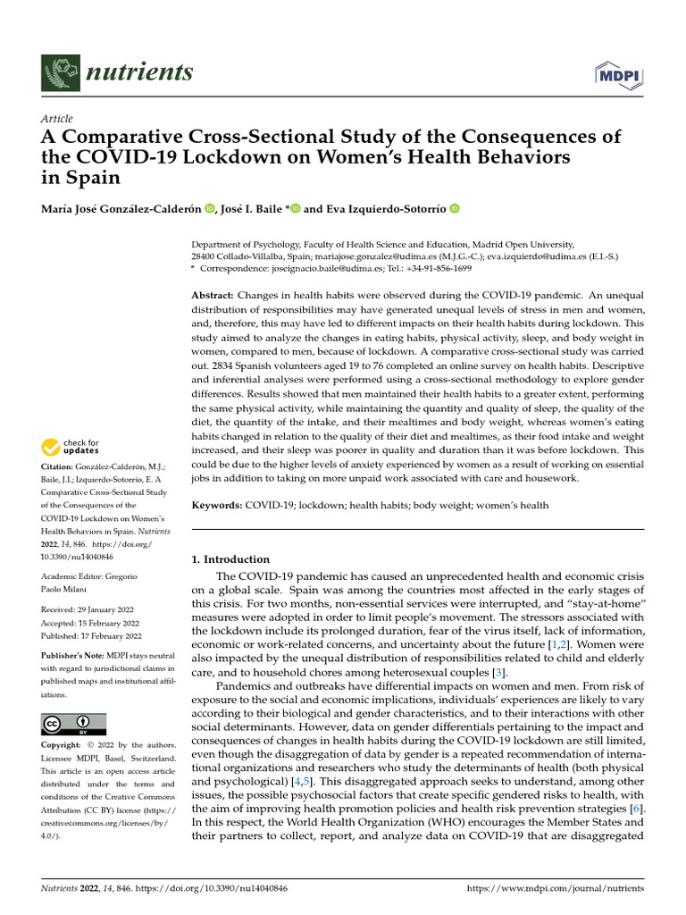A Comparative Cross-Sectional Study of The Consequences of The COVID-19 ...