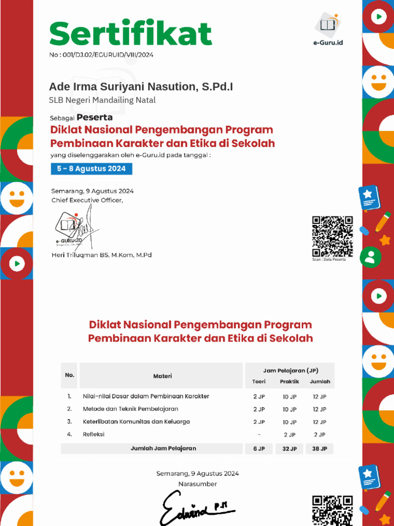Ade Irma Suriyani Nasution S Pd I Diklat Nasional 38jp