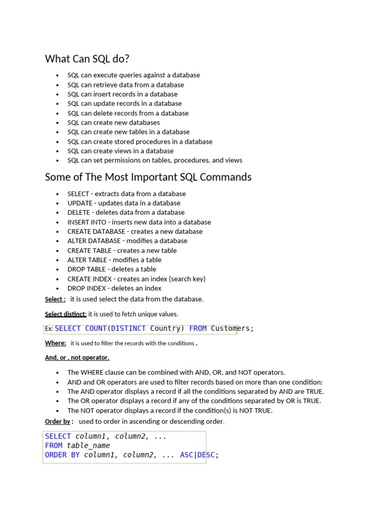 SQL basic | PDF